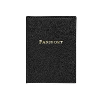 Slim Leather Passport Cover, Orange