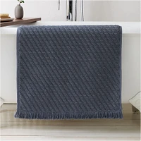 Diagonal Ribbed Bath Mat, 21x34, White