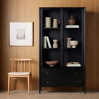 Bronzed Iron 40" Tall Cabinet, Black