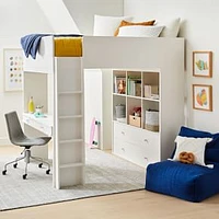 Milo Loft Bed, Full, Simply White, WE Kids