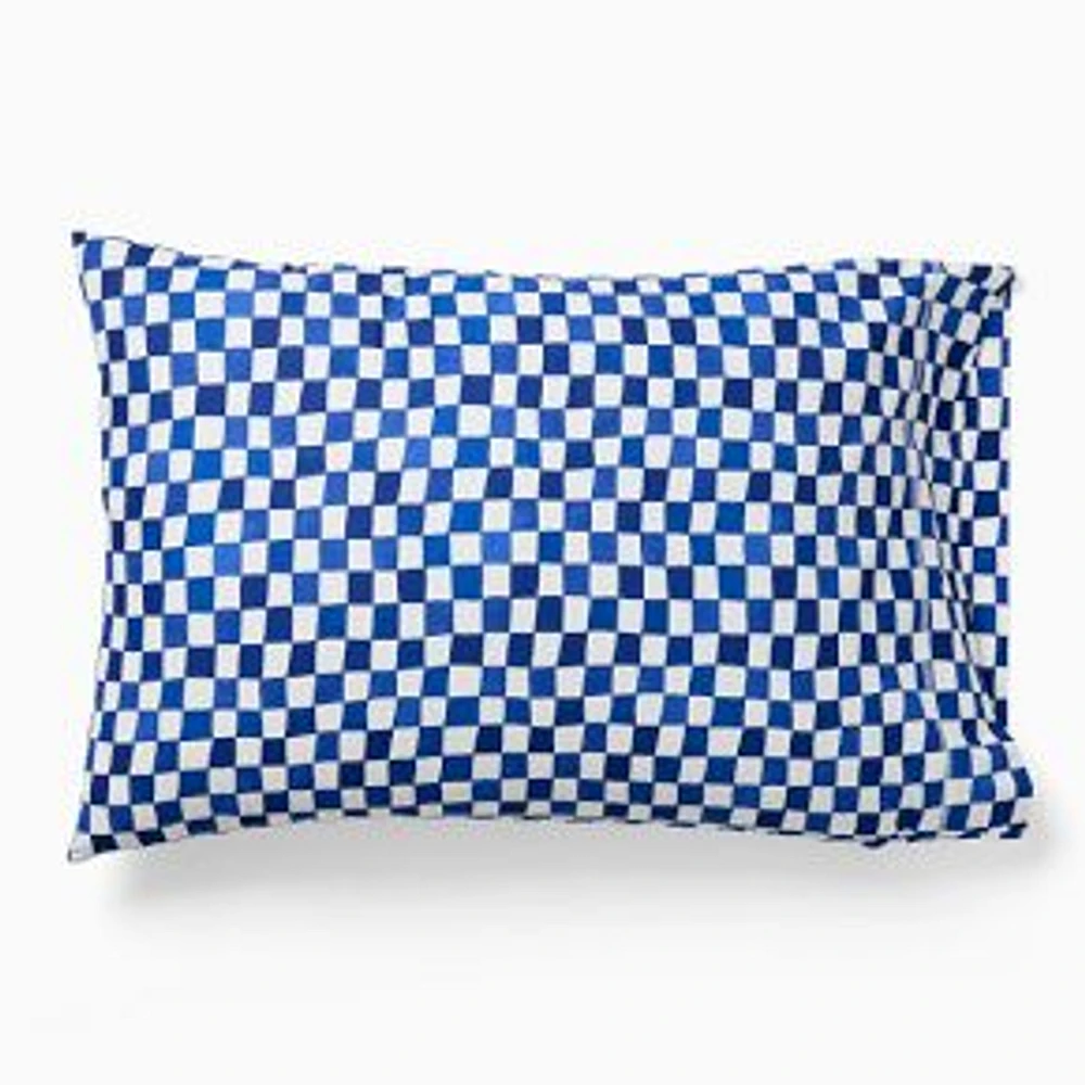 Checkered Sheet Set, Cobalt, Std Pc