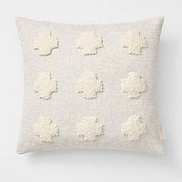 Punch Needle Pillow- Crosses, Natural On Oatmeal, 20 X 20