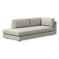 Open Box: Haven Left Arm Bumper Chaise, Trillium, Performance+ Basket Slub, Pearl Gray, Concealed Support