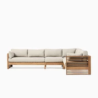 Santa Fe Slatted Outdoor 4-Piece L-Shaped Sectional (125") | West Elm