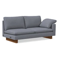 Open Box: Harmony Petite LA 2.5 Seater Sofa, Down Blend, Performance Distressed Velvet, Golden Oak, Dark Walnut