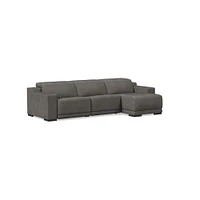 Dalton Motion Reclining Leather 3-Piece Chaise Sectional (119.5") | West Elm