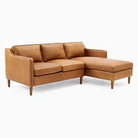 Hamilton Leather 2-Piece Chaise Sectional (83"–93") | West Elm