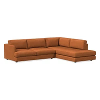 Haven Leather 2-Piece Bumper Chaise Sectional (108") | West Elm