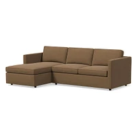 Harris 102" Left 2-Piece Chaise Sectional, Standard Depth, Multi-Seat, Performance Yarn Dyed Linen Weave, Petrol