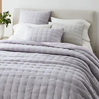 European Flax Linen Tack Stitch Quilt & Shams | West Elm