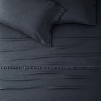 European Flax Linen Ruffle Sheet Set & Pillowcases | West Elm