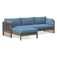 Santa Fe Slatted Outdoor -Piece Chaise Sectional Cushion Covers | West Elm