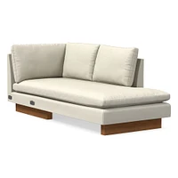 Open Box: Harmony Petite Left Arm 2 Seater Sofa Bench, Down, Performance Distressed Velvet, Sand, Walnut