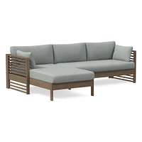 Santa Fe Slatted Outdoor -Piece Chaise Sectional Cushion Covers | West Elm