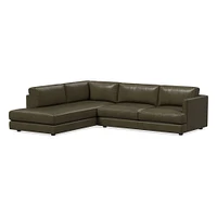 Haven Leather 2-Piece Bumper Chaise Sectional (108") | West Elm