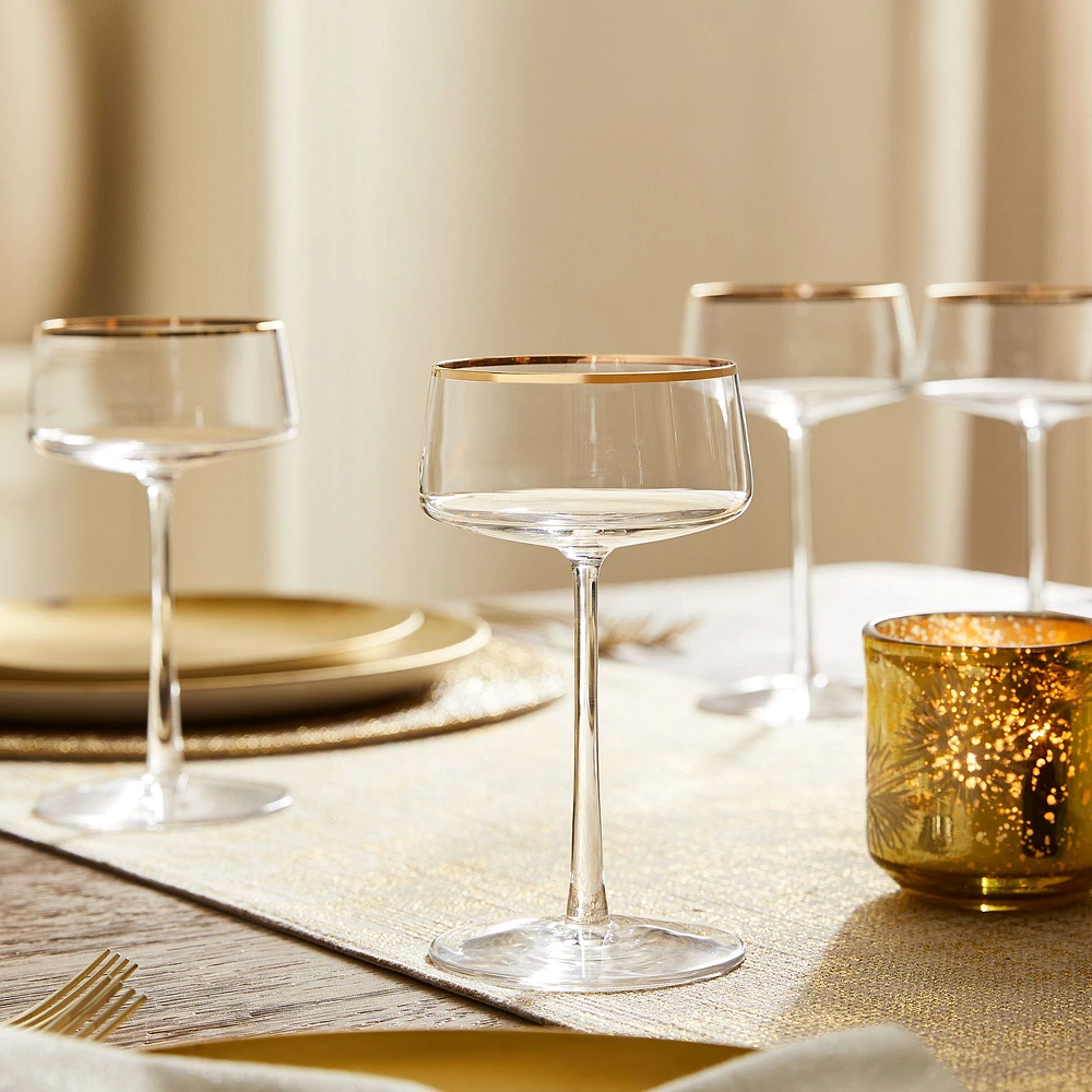 Horizon Lead-Free Crystal Gold-Rimmed Glassware Sets | West Elm