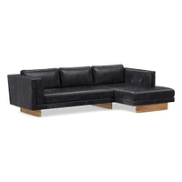 Anton Leather Piece Chaise Sectional Wood Legs | Sofa With West Elm