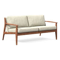 Mid-Century Leather Show Wood Sofa (66") | West Elm