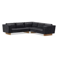 Anton 104" 3-Piece Sectional, Saddle Leather, Nut, Burnt Wax