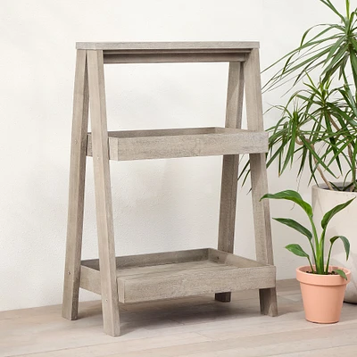 Portside Wood 2-Tier Plant Stand & Tray Table | West Elm