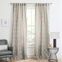 Linear Lattice Jacquard Curtain | West Elm