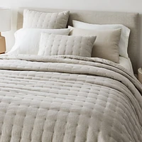 European Flax Linen Tack Stitch Quilt & Shams | West Elm