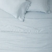 European Flax Linen Ruffle Sheet Set & Pillowcases | West Elm