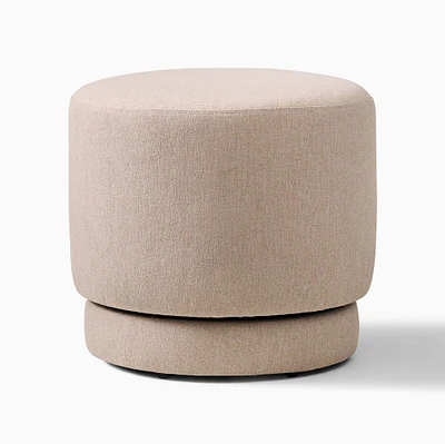 Chip & Dent: Viv Swivel Ottoman, Performance Chenille Tweed, Sand, CS