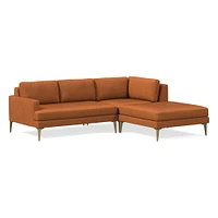 Andes Leather 3-Piece Ottoman Sectional (94"–105") | West Elm