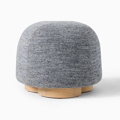 Chip & Dent: Gumdrop Swivel Ottoman, Chunky Chenille, Graphite, Bld