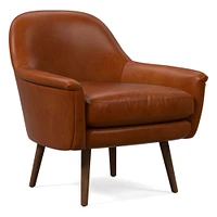 Phoebe Midcentury Chair, Poly, Saddle Leather, Nut