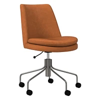 Finley Leather Swivel Office Chair | West Elm