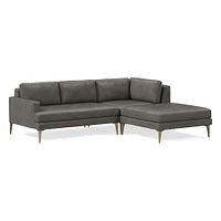 Andes Leather 3-Piece Ottoman Sectional (94"–105") | West Elm