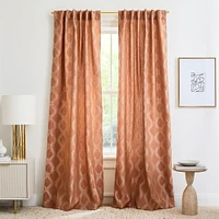 Linear Lattice Jacquard Curtain | West Elm