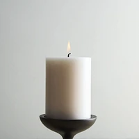 Simple Pillar Candle, White, 3x4