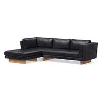 Anton 104" Left 3-Piece Ottoman Sectional, Saddle Leather, Nut, Burnt Wax