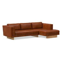 Anton Leather Piece Chaise Sectional Wood Legs | Sofa With West Elm