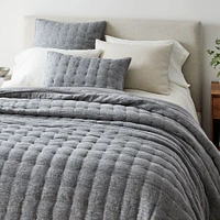 European Flax Linen Tack Stitch Quilt & Shams | West Elm