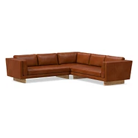 Anton 104" 3-Piece Sectional, Saddle Leather, Nut, Burnt Wax