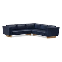 Anton 104" 3-Piece Sectional, Saddle Leather, Nut, Burnt Wax