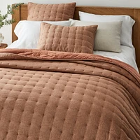 European Flax Linen Tack Stitch Quilt & Shams | West Elm