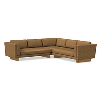 Anton 104" 3-Piece Sectional, Saddle Leather, Nut, Burnt Wax