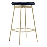 Modern Petal Backless Counter Stool - Leather | West Elm