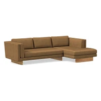 Anton Leather Piece Chaise Sectional Wood Legs | Sofa With West Elm