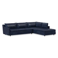 Easton 115" Left 2-Piece Bumper Chaise Sectional, Saddle Leather, Nut