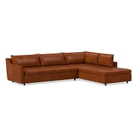 Easton 115" Left 2-Piece Bumper Chaise Sectional, Saddle Leather, Nut