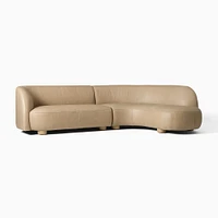 Laurent Leather 2-Piece Wedge Chaise Sectional (111.5") | West Elm