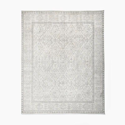 Hand Knotted Amica Rug, 5x8, Alabaster