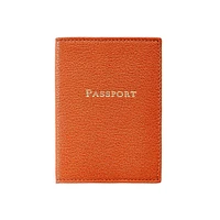 Slim Leather Passport Cover, Orange