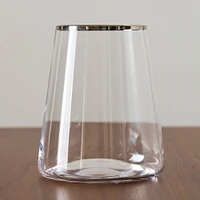 Horizon Lead-Free Crystal Silver-Rimmed Glassware Sets | West Elm